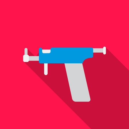 Ear piercing gun icon flate. Single tattoo icon from the big studio flate.のイラスト素材
