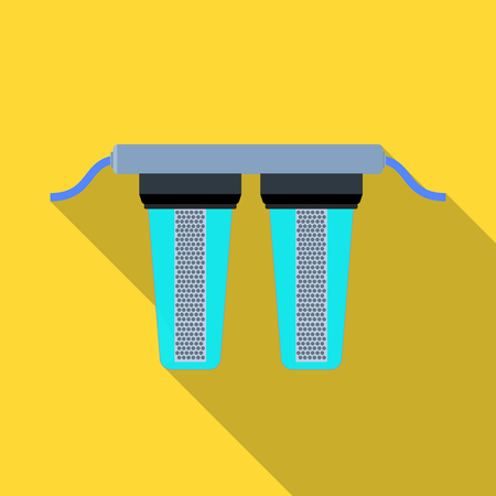 Water filters icon in flate style isolated on white background. Water filtration system symbol stock vector illustration.のイラスト素材