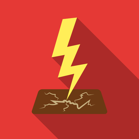 Lightning bolt icon in flate style isolated on white background. Weather symbol stock vector illustration.のイラスト素材