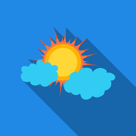 Cloudy weather icon in flate style isolated on white background. Weather symbol stock vector illustration.のイラスト素材