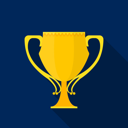 Trophy icon in flate style isolated on white background. Winner cup symbol stock vector illustration.のイラスト素材