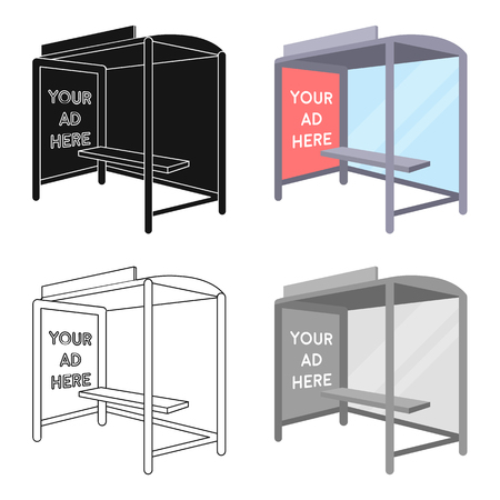 Bus station advertising icon in cartoon style isolated on white background. Advertising symbol stock vector illustration.のイラスト素材