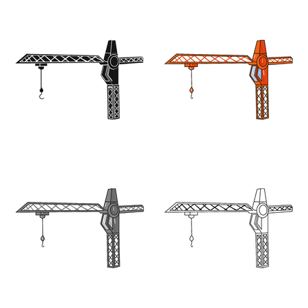 Building crane icon in cartoon design isolated on white background. Architect symbol stock vector illustration.のイラスト素材