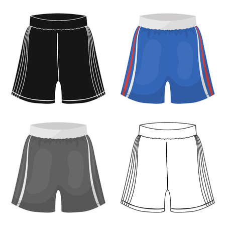 Boxing shorts icon in cartoon style isolated on white background. Boxing symbol vector illustration.のイラスト素材