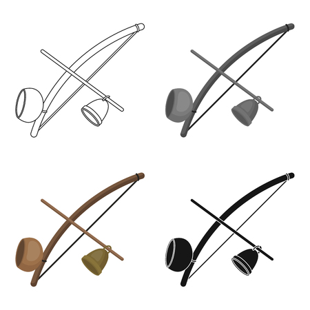 Berimbau icon in cartoon design isolated on white background. Brazil country symbol stock vector illustration.のイラスト素材