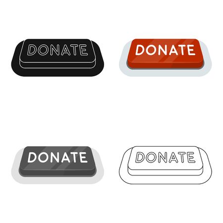 Donate button icon in cartoon design isolated on white background. Charity and donation symbol stock vector illustration.のイラスト素材