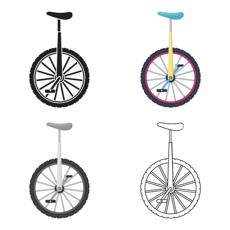 Monocycle icon in cartoon style isolated on white background. Circus symbol vector illustration.のイラスト素材