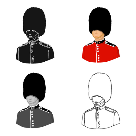 Queen's guard icon in cartoon style isolated on white background. England country symbol vector illustration.のイラスト素材