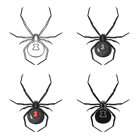 Black widow spider icon in cartoon design isolated on white background. Insects symbol stock vector illustration.のイラスト素材