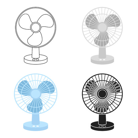 Fan icon in cartoon style isolated on white background. Household appliance symbol vector illustration.のイラスト素材