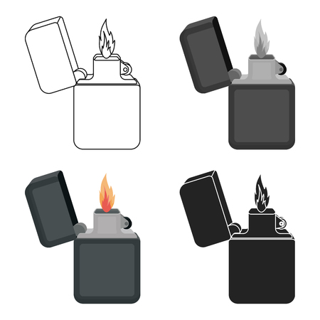 Lighter icon in cartoon style isolated on white background. Light source symbol vector illustrationのイラスト素材