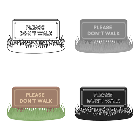 Please dont walk icon in cartoon style isolated on white background. Park symbol stock vector illustration.のイラスト素材