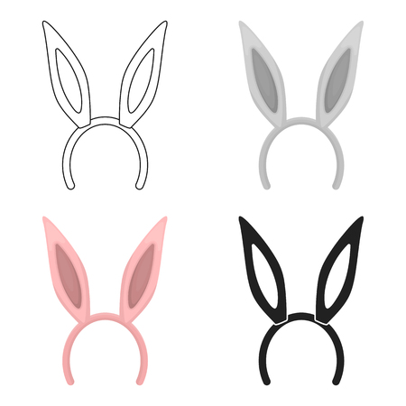 Bunny headband icon in cartoon style isolated on white background. Hats symbol stock vector illustration.のイラスト素材