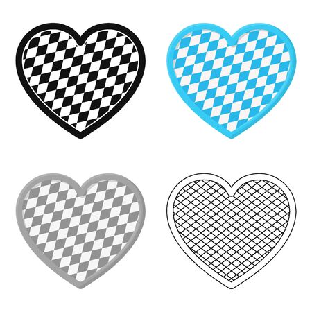Oktoberfest heart icon in cartoon style isolated on white background. Oktoberfest symbol stock vector illustration.のイラスト素材