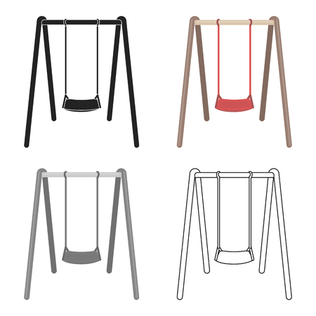 Swing seat icon in cartoon style isolated on white background. Park symbol stock vector illustration.のイラスト素材