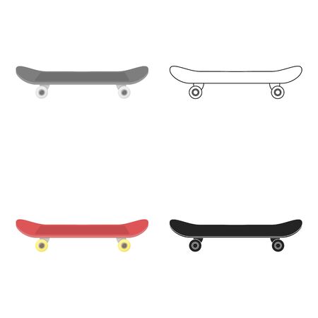 Skateboard icon in cartoon style isolated on white background. Park symbol stock vector illustration.のイラスト素材