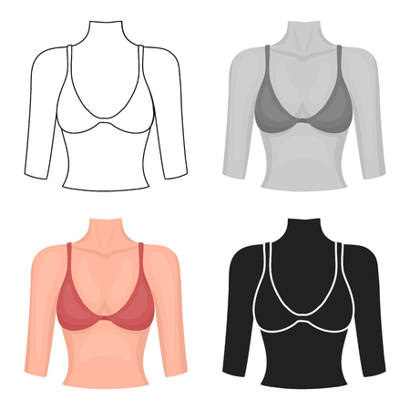 Breast icon in cartoon style isolated on white background. Part of body symbol stock vector illustration.のイラスト素材