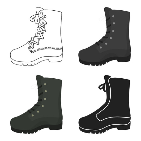 Combat boot icon in cartoon style isolated on white background. Hunting symbol stock vector illustration.のイラスト素材