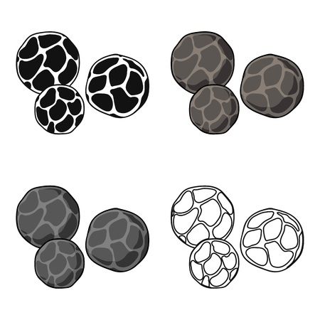 Black pepper icon in cartoon style isolated on white background. Herb an spices symbol stock vector illustration.のイラスト素材