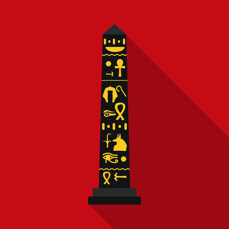 Luxor obelisk icon in flat style isolated on white background. Ancient Egypt symbol stock vector illustration.のイラスト素材