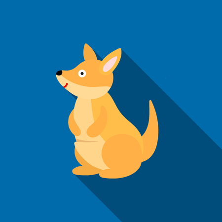 Kangaroo icon flat. Singe animal icon from the big animals flat.のイラスト素材