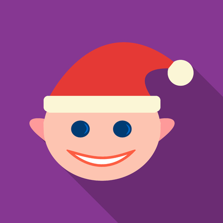 Christmas elf icon in flat style.のイラスト素材