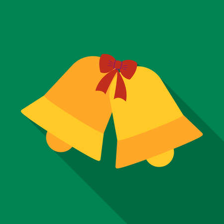 Christmas bells icon in flat style.のイラスト素材