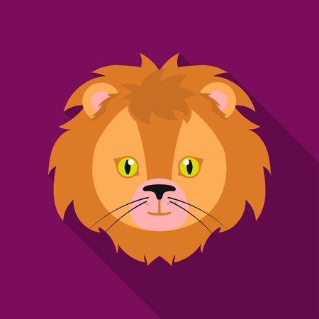 Circus lion icon in flat style isolated on white background. Circus symbol stock vector illustration.のイラスト素材