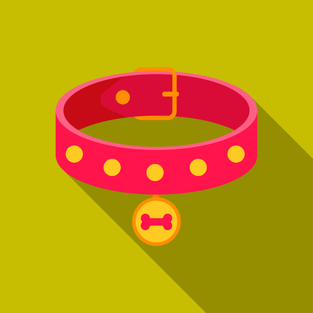 Dog collar vector icon in flat style for webのイラスト素材