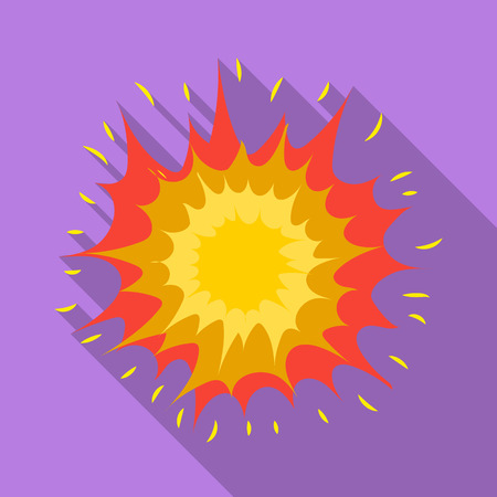 Explosion icon in flat style isolated on white background. Explosions symbol stock vector illustration.のイラスト素材