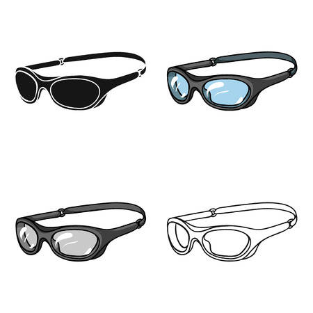 Glasses for swimming icon in cartoon style isolated on white background. Surfing symbol stock vector illustration.のイラスト素材