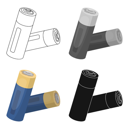 Used batteries icon in cartoon style isolated on white background. Trash and garbage symbol stock vector illustration.のイラスト素材
