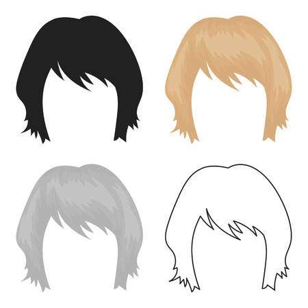 Womans hairstyle icon in cartoon style isolated on white background. Beard symbol stock vector illustration.のイラスト素材