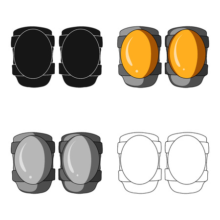 Protective knee pads for cyclists. Protection for athletes.Cyclist outfit single icon in cartoon style vector symbol stock illustration.のイラスト素材