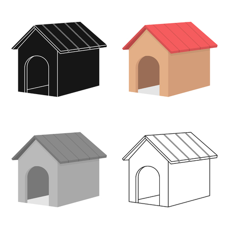 Doghouse vector icon in cartoon style for webのイラスト素材