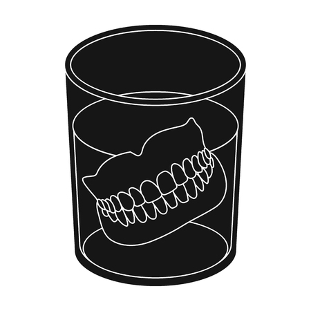 Dentures.Old age single icon in black style vector symbol stock illustration web.のイラスト素材