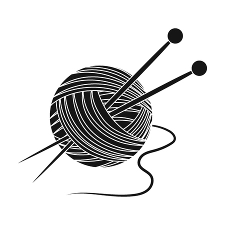 Knitting.Old age single icon in black style vector symbol stock illustration web.のイラスト素材