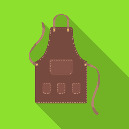 Apron of a hairdresser with pockets.Barbershop single icon in flat style vector symbol stock illustration web.のイラスト素材