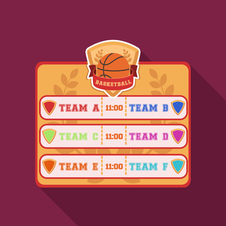 Placard on the basketball court.Basketball single icon in flat style vector symbol stock illustration web.のイラスト素材