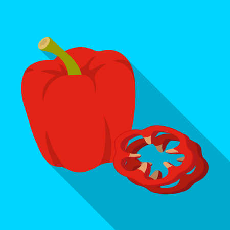 Bell pepper. BBQ single icon in flat style vector symbol stock illustration web.のイラスト素材