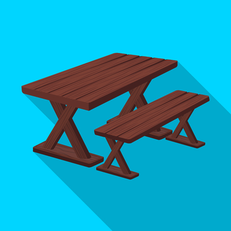 Table for rest. BBQ single icon in flat style vector symbol stock illustration web.のイラスト素材