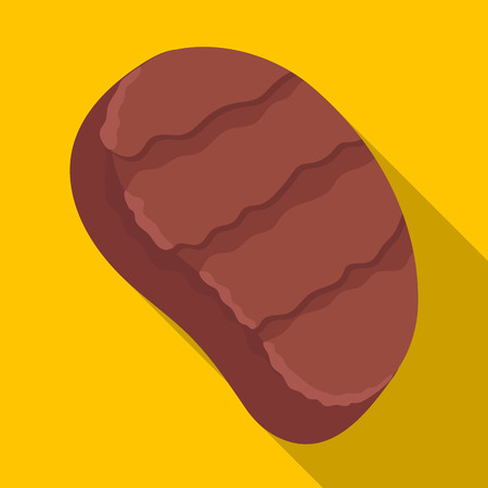 Fried steak. BBQ single icon in flat style vector symbol stock illustration web.のイラスト素材