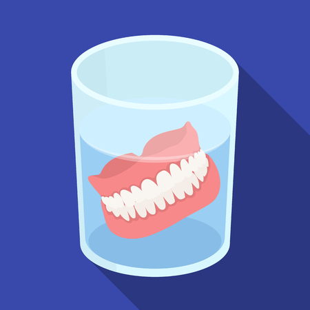 Dentures. Old age single icon in flat style vector symbol stock illustration web.のイラスト素材