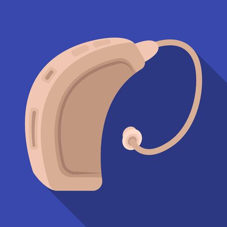Hearing aid. Old age single icon in flat style vector symbol stock illustration web.のイラスト素材