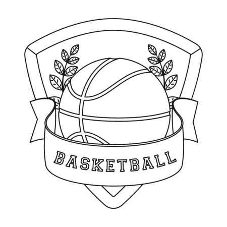 Basketball emblem.Basketball single icon in outline style vector symbol stock illustration web.のイラスト素材