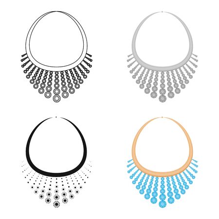 Necklace with diamond icon in cartoon style isolated on white background. Jewelry and accessories symbol stock vector illustration.のイラスト素材
