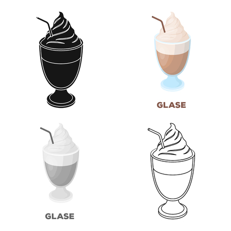 Set of iced coffee. Different types of coffee single icon in cartoon style vector symbol stock illustration web.のイラスト素材