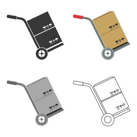 Truck with boxes icon of vector illustration for web and mobileのイラスト素材