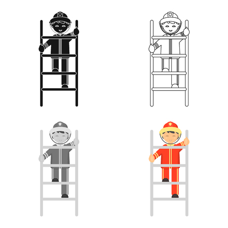 Fireman icon cartoon style. Single silhouette fire equipment icon from the big fire Department cartoon.のイラスト素材