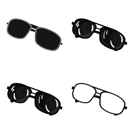 Aviator sunglasses icon in cartoon style isolated on white background. Golf club symbol vector illustration.のイラスト素材